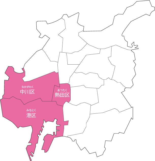 愛知県名古屋市港区・熱田区・中川区エリア地図
